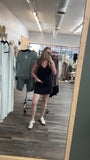Black: Denim Overall Dress
