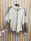 Plaid Contrast Hoodie Pullover